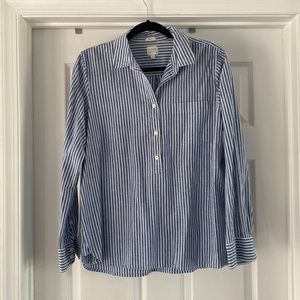 Jcrew woman’s striped “boy cut“ 3/4 button down